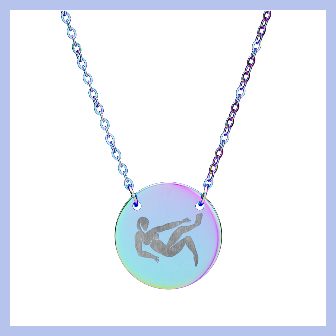 Figure Zoe Engraved Circle Necklace — Personalized Disc Pendant, Sterling Silver/Rose Gold/Gold Finish