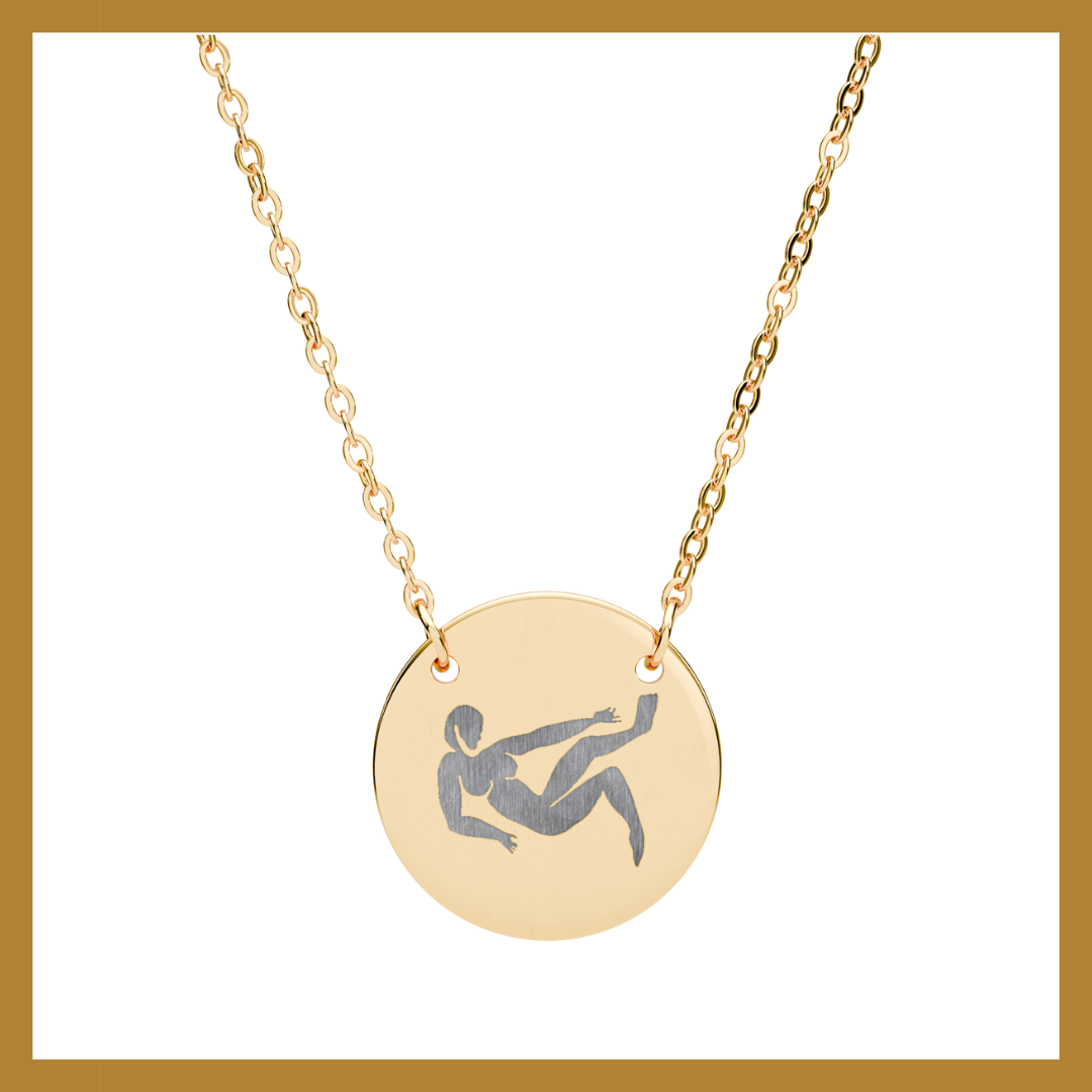 Figure Zoe Engraved Circle Necklace — Personalized Disc Pendant, Sterling Silver/Rose Gold/Gold Finish