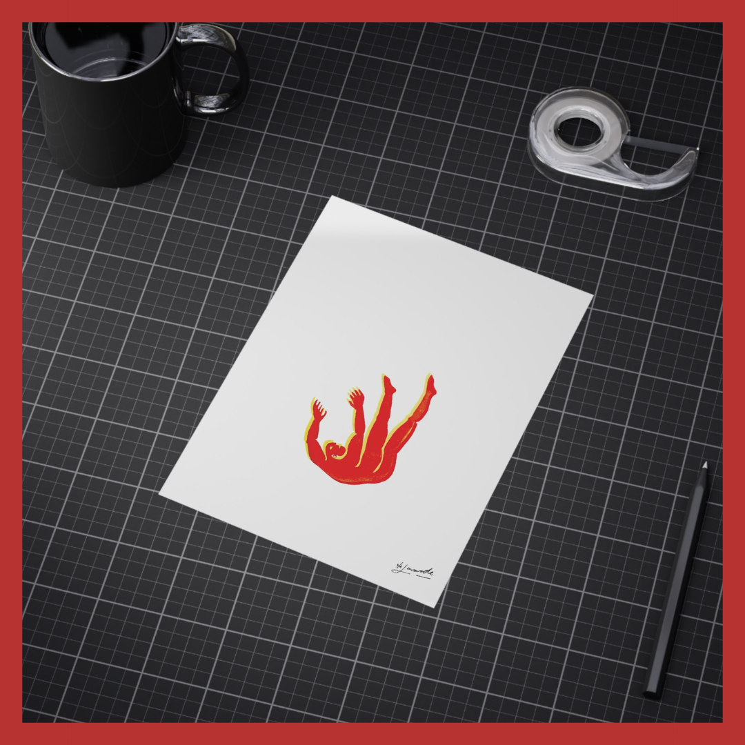 Figure 3 on Repeat 1 (Red/Yellow), 2015 / Unframed Print 6"x8"