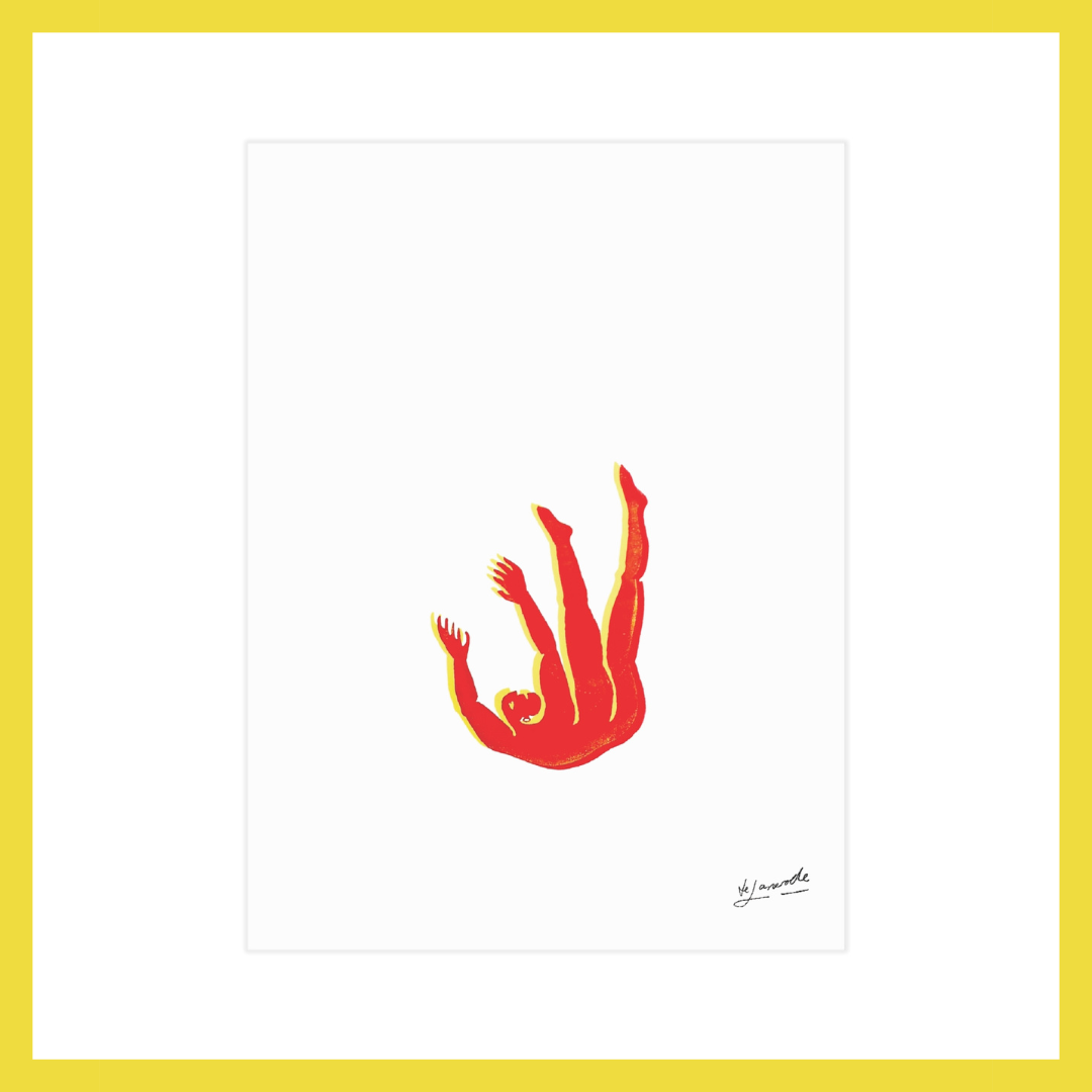 Figure 3 on Repeat 1 (Red/Yellow), 2015 / Unframed Print 6"x8"