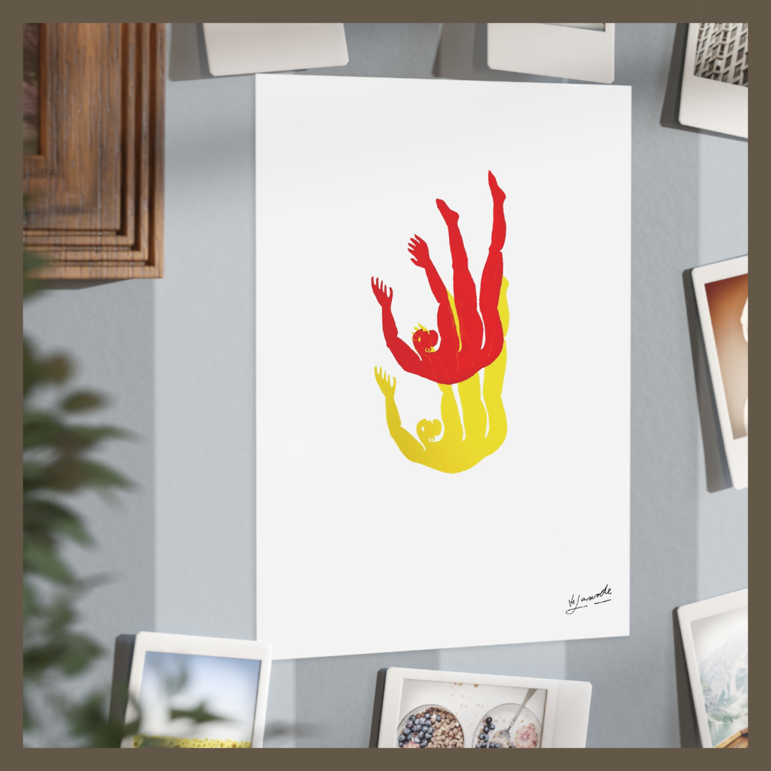 Figure 3 on Repeat 2 (Red/Yellow), 2015 / Unframed Print 6"x8"