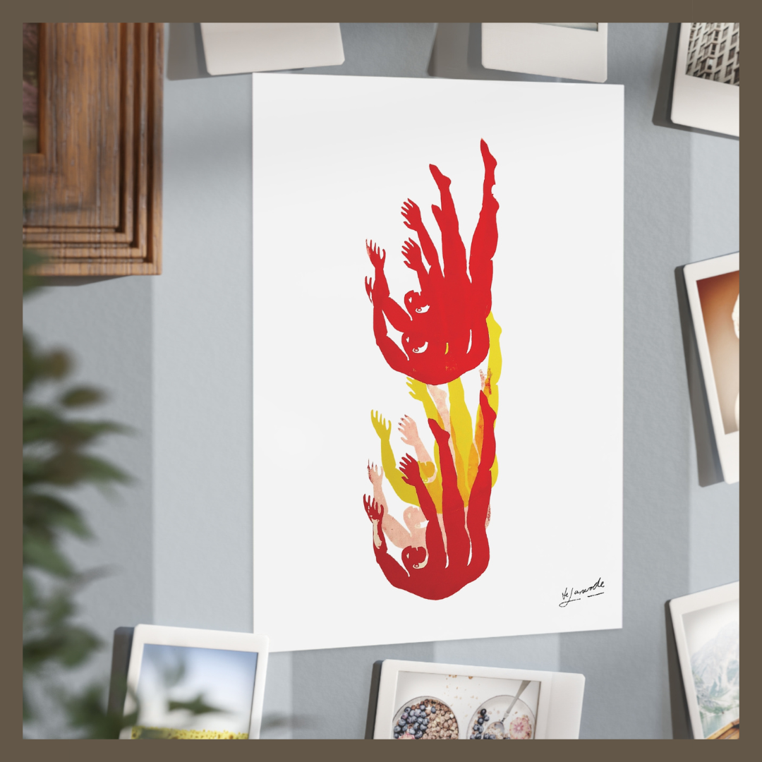Figure 3 on Repeat 3 (Red/Yellow), 2015 / Unframed Print 6"x8"