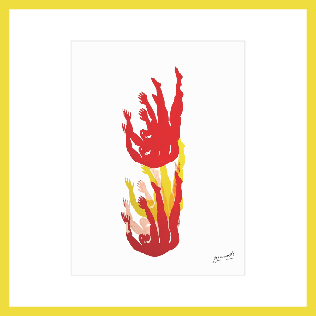 Figure 3 on Repeat 3 (Red/Yellow), 2015 / Unframed Print 6"x8"