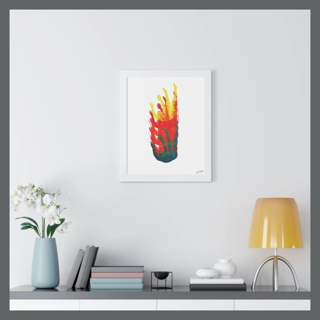 Figure 3 on Repeat (Red), 16"x20" Framed Print