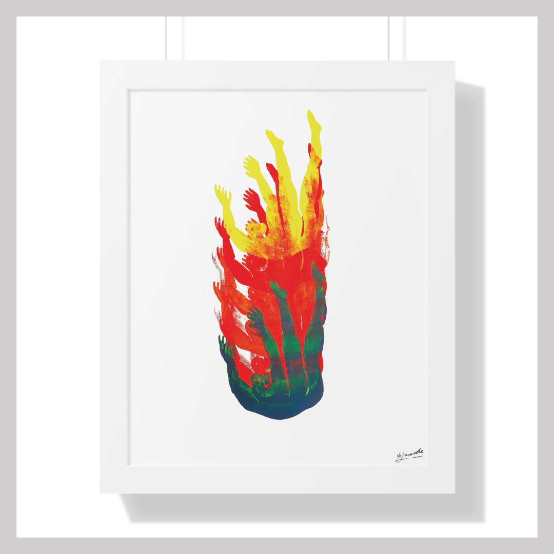 Figure 3 on Repeat (Red), 16"x20" Framed Print