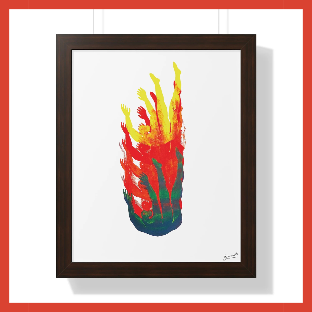 Figure 3 on Repeat (Red), 16"x20" Framed Print