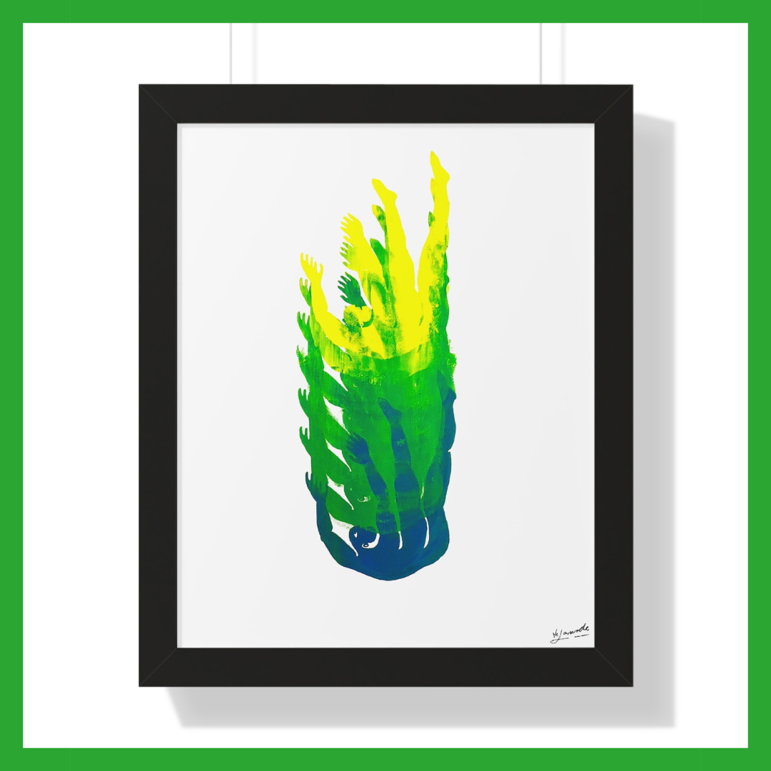 Figure 3 on Repeat (Green), 16"x20" Framed Print
