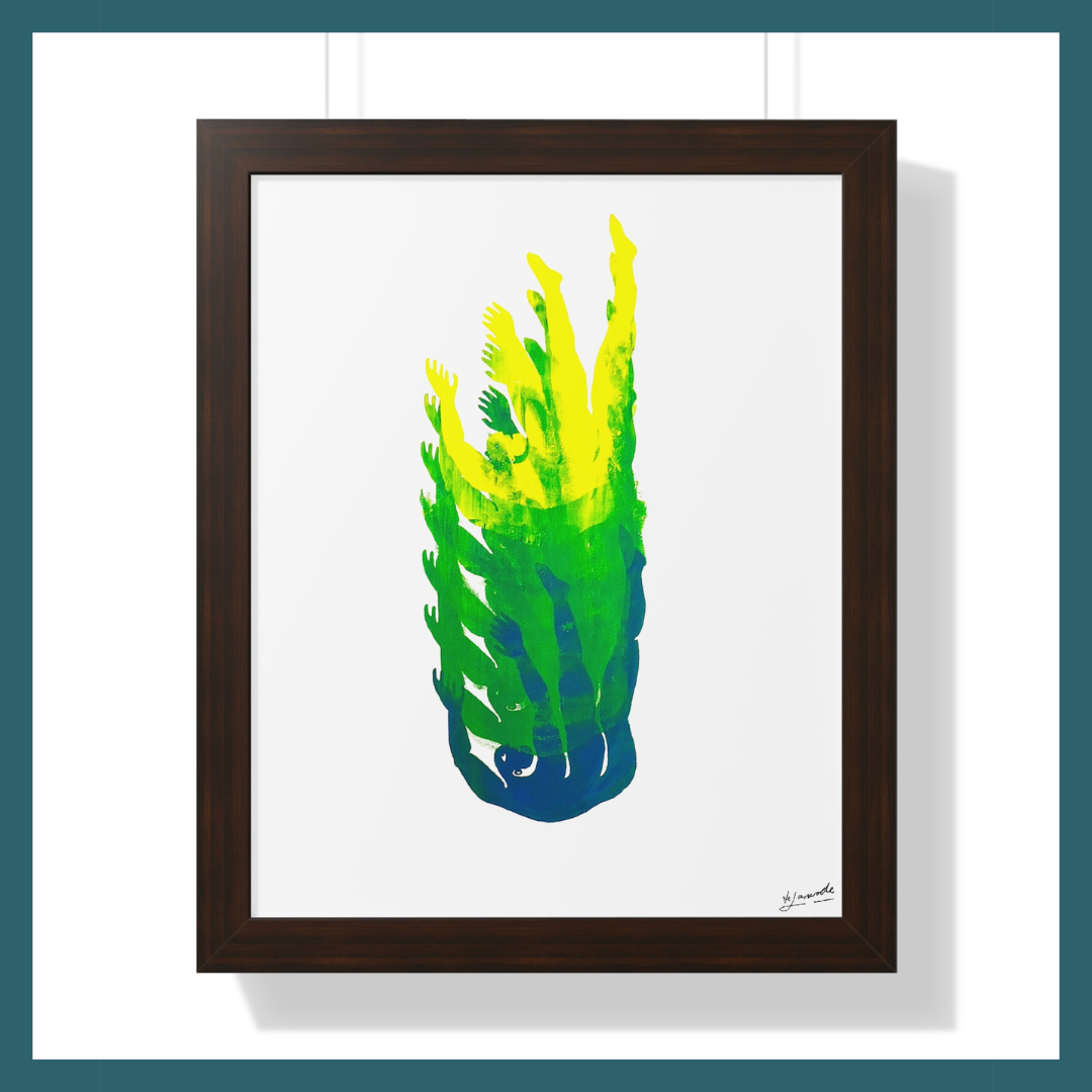 Figure 3 on Repeat (Green), 16"x20" Framed Print