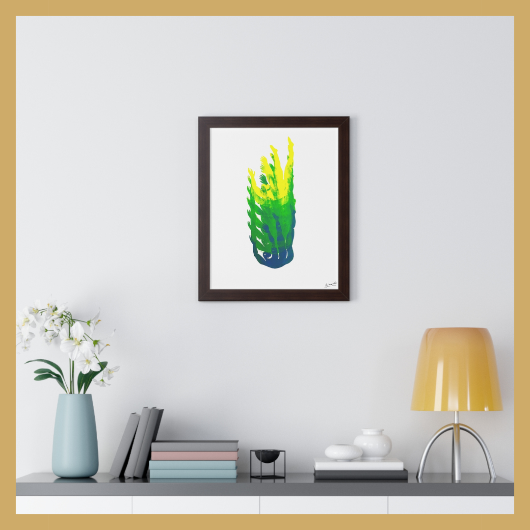 Figure 3 on Repeat (Green), 16"x20" Framed Print