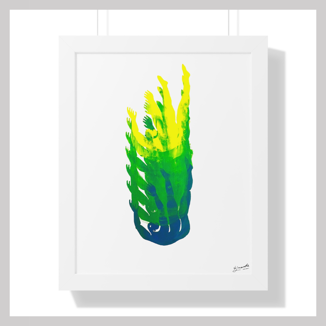 Figure 3 on Repeat (Green), 16"x20" Framed Print