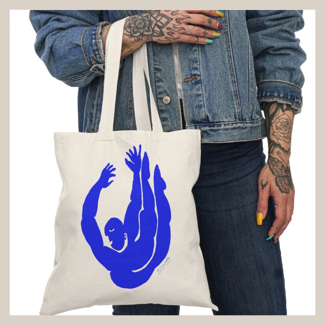 Figure 1 Graphic Art Tote Bag, Reusable Shopping Bag, Eco-Friendly Gift, Beach Bag, Art Lover's Tote