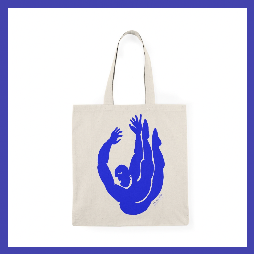 Figure 1 Graphic Art Tote Bag, Reusable Shopping Bag, Eco-Friendly Gift, Beach Bag, Art Lover's Tote