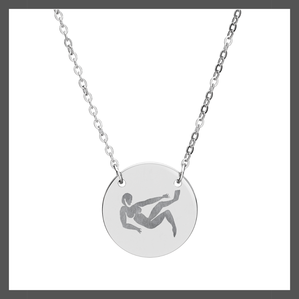Figure Zoe Engraved Circle Necklace — Personalized Disc Pendant, Sterling Silver/Rose Gold/Gold Finish