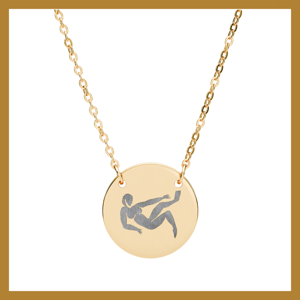 Figure Zoe Engraved Circle Necklace — Personalized Disc Pendant, Sterling Silver/Rose Gold/Gold Finish