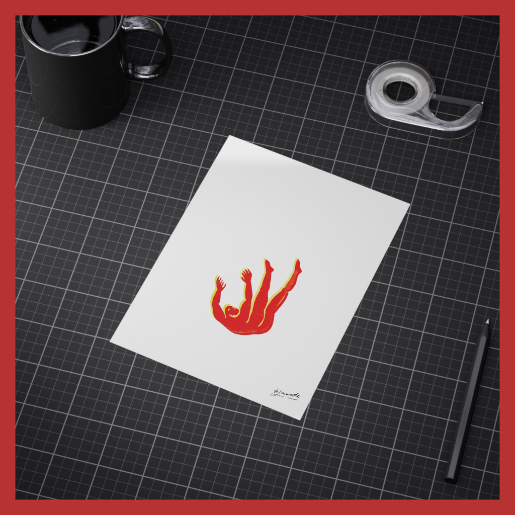 Figure 3 on Repeat 1 (Red/Yellow), 2015 / Unframed Print 6"x8"