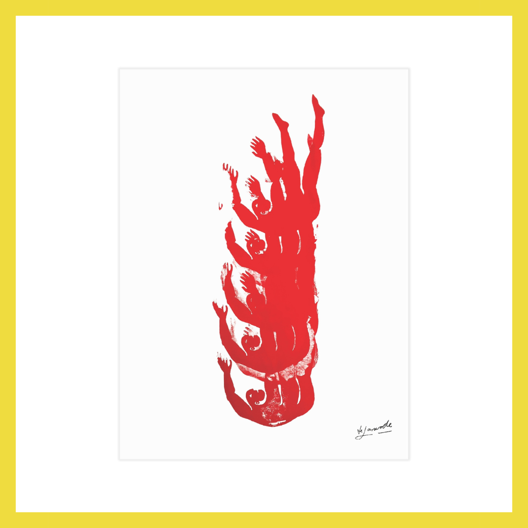 Copy of Figure 3 on Repeat 4 (Red/Red), 2015 / Unframed Print 6"x8"