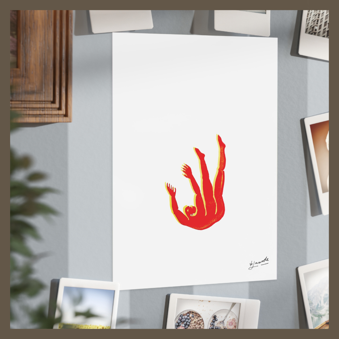 Figure 3 on Repeat 1 (Red/Yellow), 2015 / Unframed Print 6"x8"
