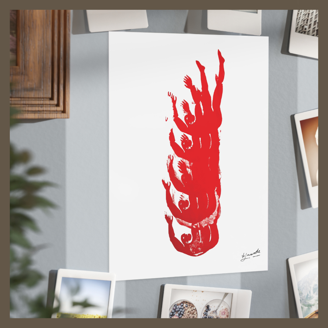 Copy of Figure 3 on Repeat 4 (Red/Red), 2015 / Unframed Print 6"x8"