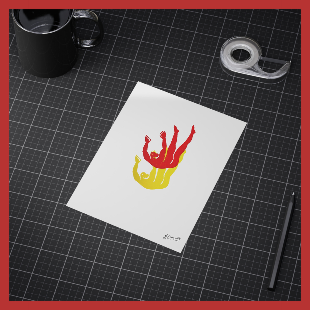 Figure 3 on Repeat 2 (Red/Yellow), 2015 / Unframed Print 6"x8"