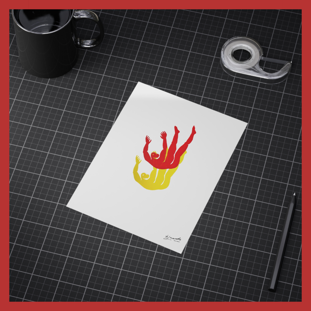 Figure 3 on Repeat 2 (Red/Yellow), 2015 / Unframed Print 6"x8"