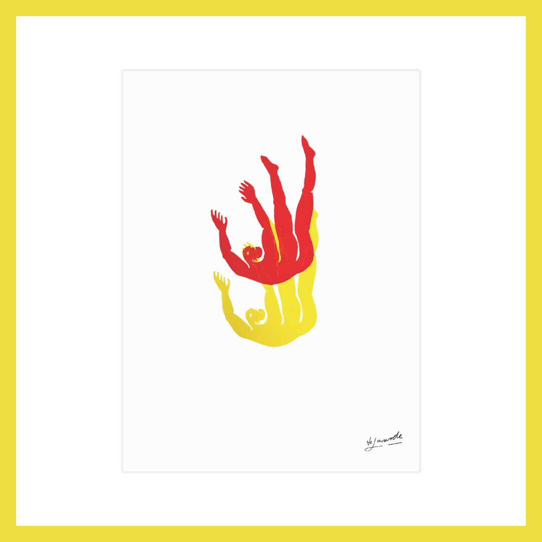 Figure 3 on Repeat 2 (Red/Yellow), 2015 / Unframed Print 6"x8"