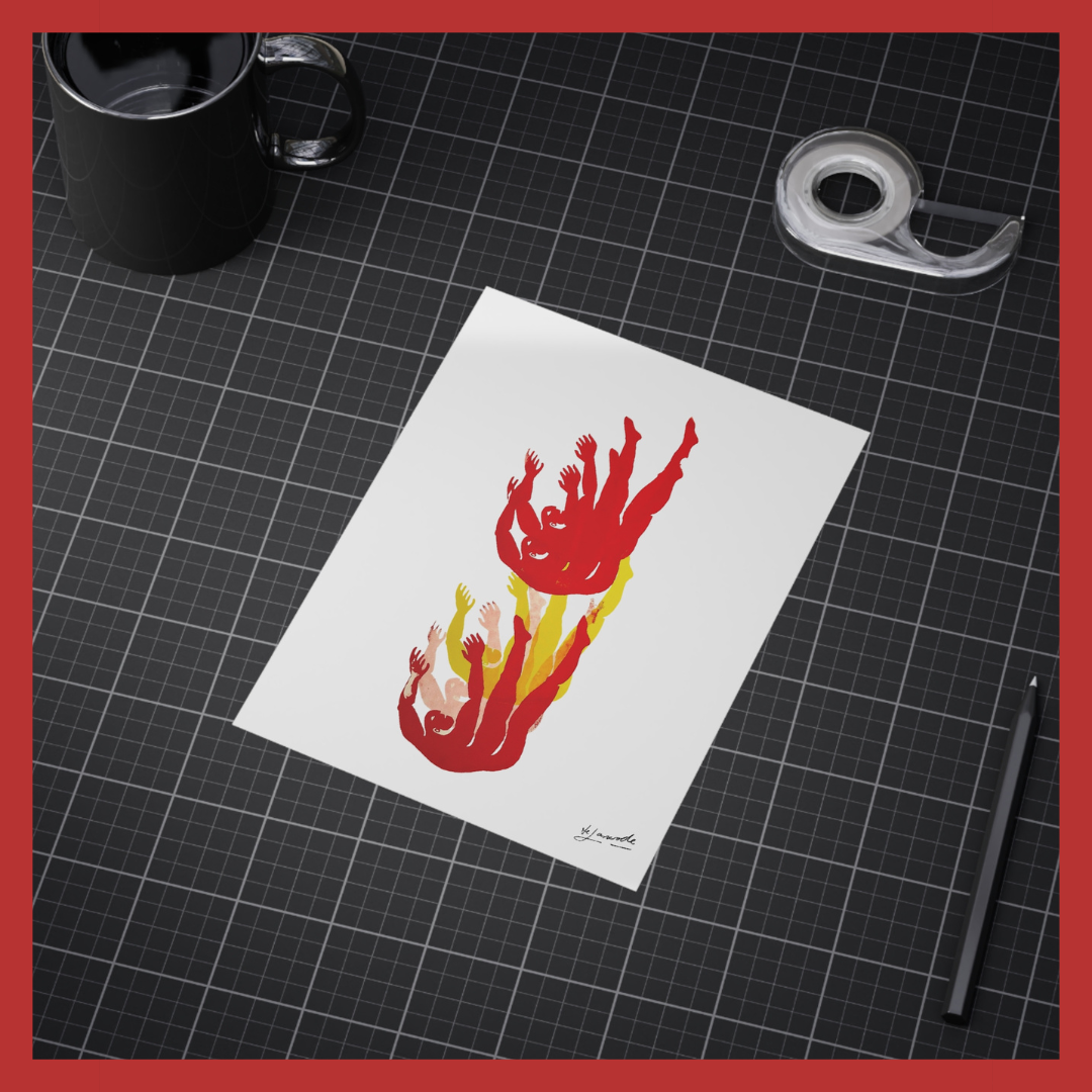 Figure 3 on Repeat 3 (Red/Yellow), 2015 / Unframed Print 6"x8"