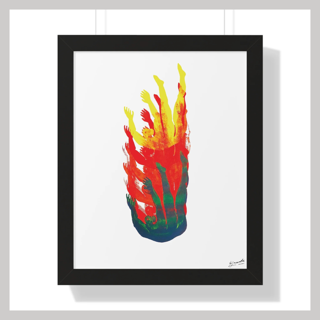 Figure 3 on Repeat (Red), 16"x20" Framed Print