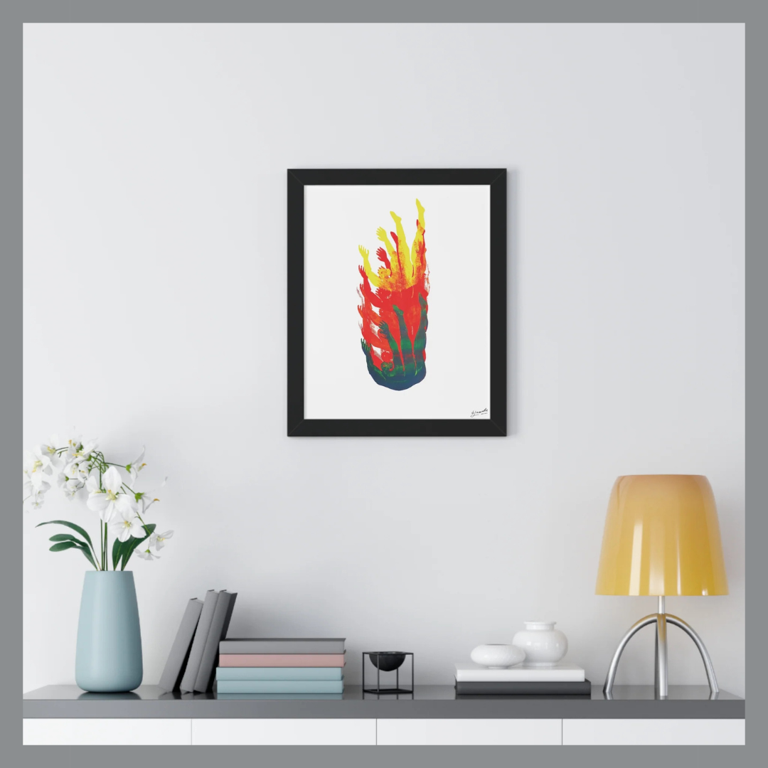 Figure 3 on Repeat (Red), 16"x20" Framed Print